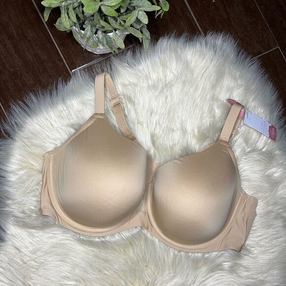 Cacique cooling lightly lined full coverage Beige Bra Sz 44 DD - Picture 1 of 3